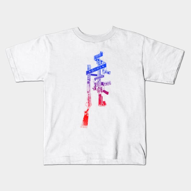 God Guns Freedom Kids T-Shirt by arxitrav